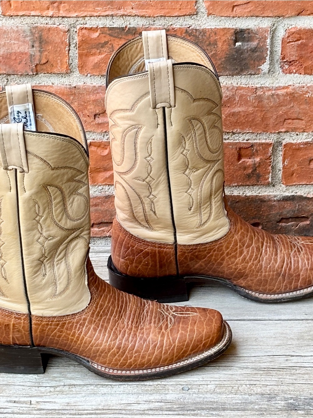 Larry Mahan Bullhide Brown Leather Western Cowboy Boots Sz 8.5D - Picture 6 of 11